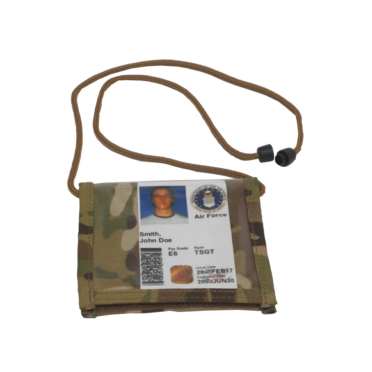 Neck ID w/back zippered pocket, Multicam