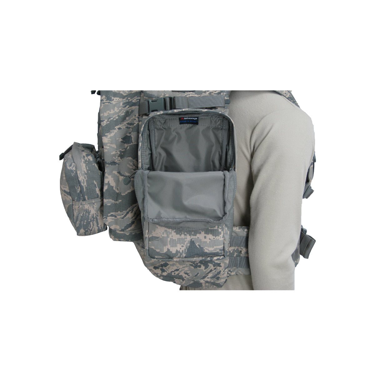 Utility Pouch, Approx.6.25" x 3D" x 11.5H", MOLLE, ABU