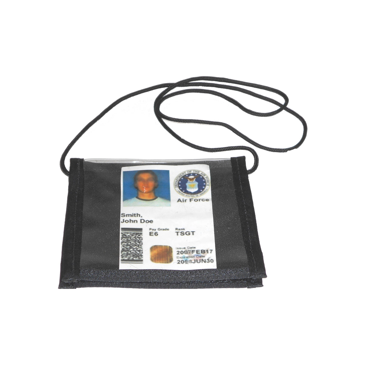Neck ID w/back zippered pocket, Black
