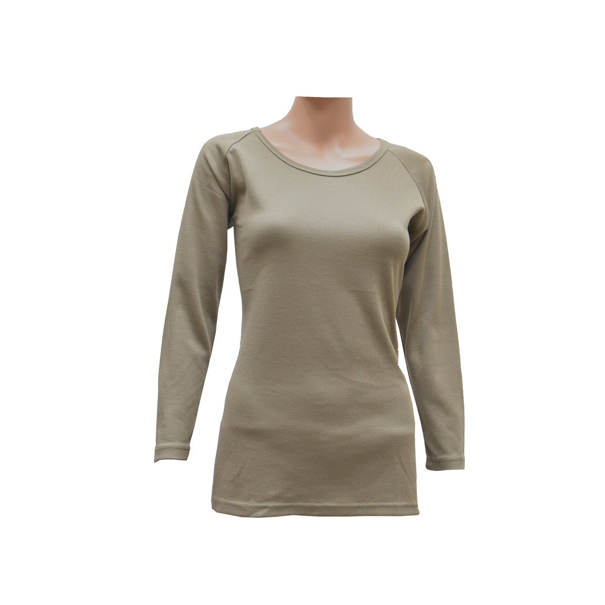 Women’s Crew Neck Top, Mid-Weight, Coyote / Tan499