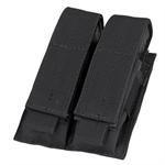 9MM double pocket ammo pouch, Velcro flap cover, Black