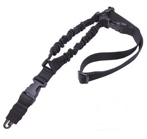Rifle Sling, 1 point Bungee, Black - Click Image to Close