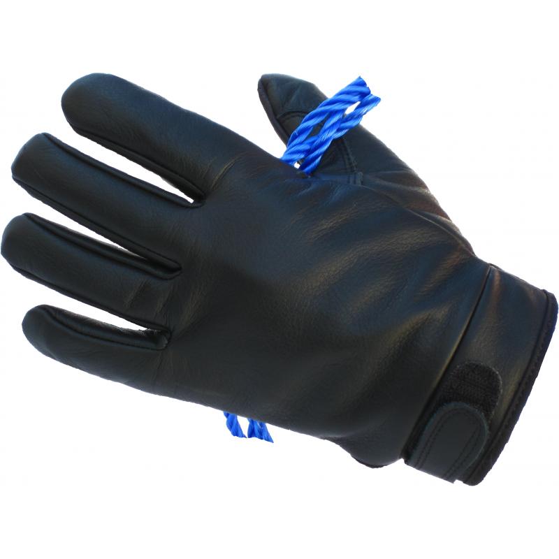 Tactical Leather Rappelling Glove, Black - Click Image to Close