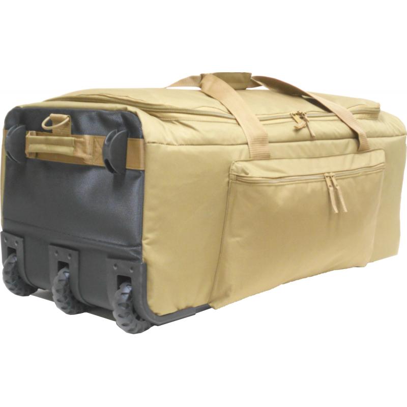 Wheeled Deployment Bag, Coyote, Retractable Handle - Click Image to Close