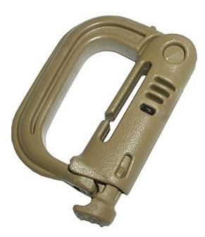 Grimloc Locking D-Ring, USA, Coyote 4 per package - Click Image to Close