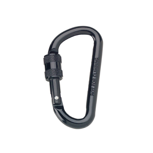 80MM locking "D" Carabiner, Black