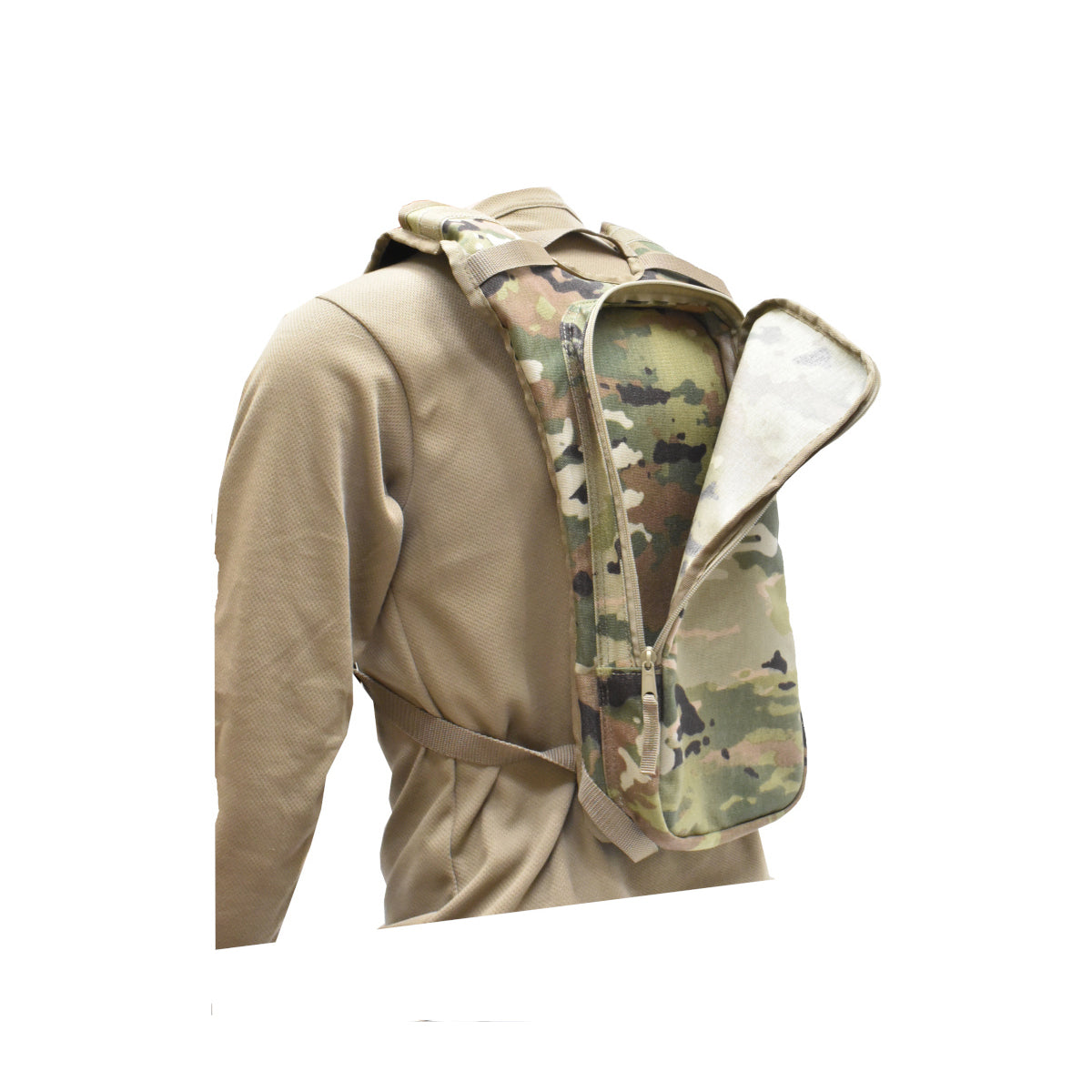 Hydration Backpack, large zipper storage pocket, OCP