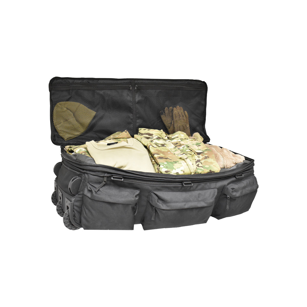 Expandable Wheeled Deployment Bag Black