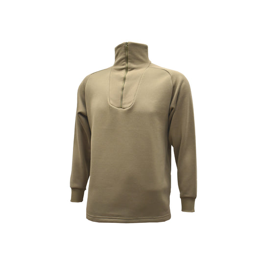 Zippered Turtle Neck Top, Heavy Weight, Tan499