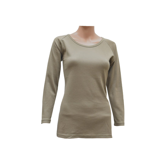 Women’s Crew Neck Top, Mid-Weight, Coyote / Tan499