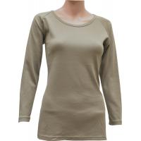Womens Crew Neck Top, Mid-Weight, Coyote / Tan499
